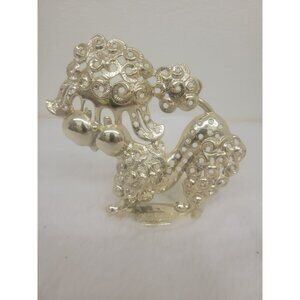 Vintage Silver Toned Poodle Earring Holder Tree